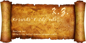 Kristóf Zénó névjegykártya